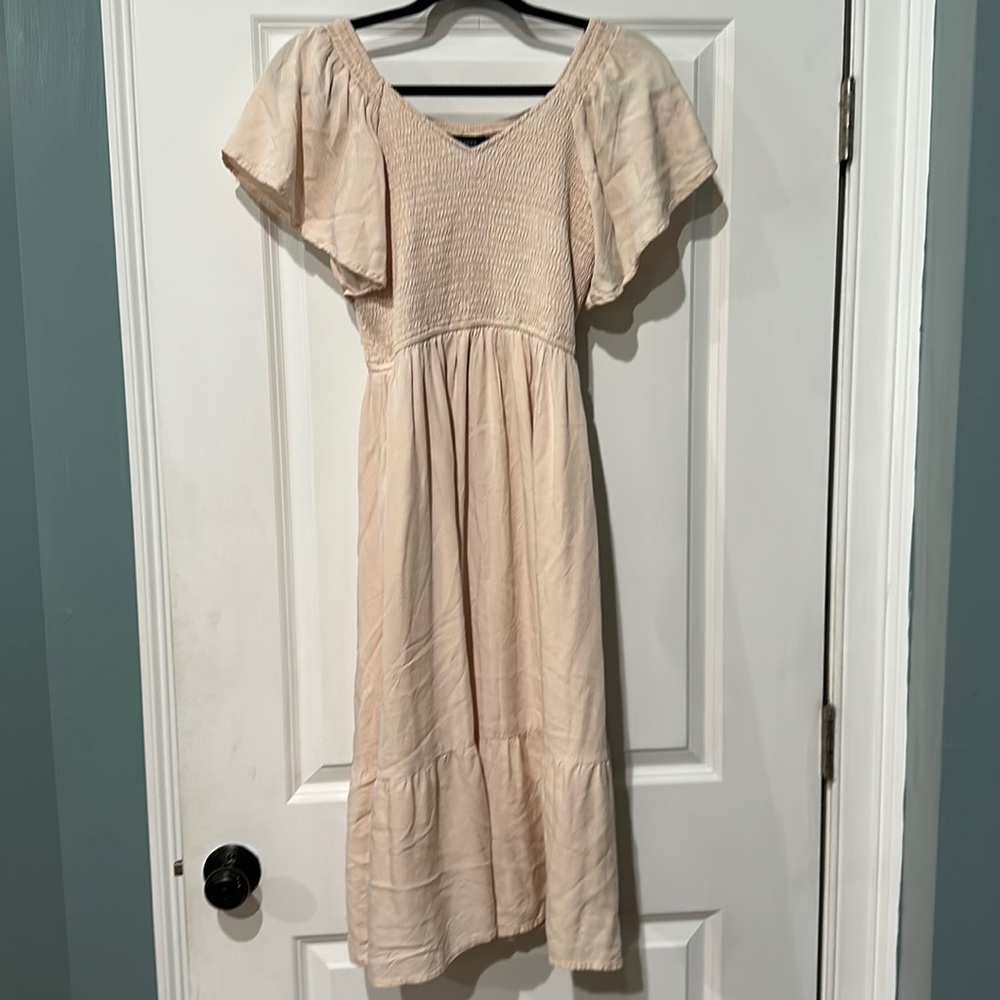 Worn once! Cream midi dress!